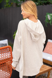 Oversized Fleece Pullover Hoodie (Heather White)