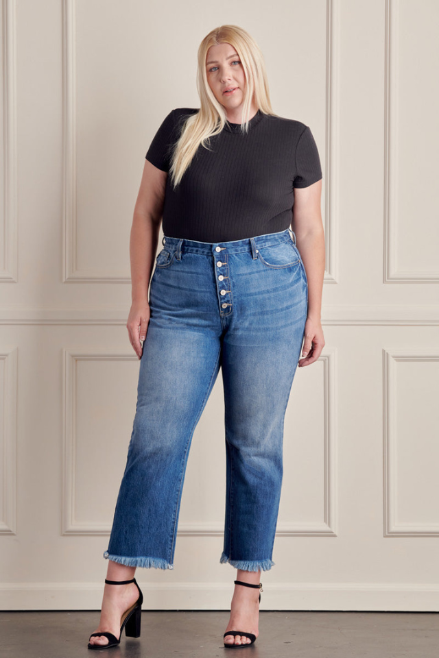 Plus Size, High Rise Straight Leg Jeans (Medium) FINAL SALE – Village  Trends Boutique