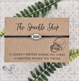 "It Matters Where You Finish" Football Charm Bracelet