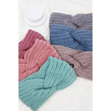 Twisted Ribbed Knit Winter Headwrap: MIX COLOR / ONE