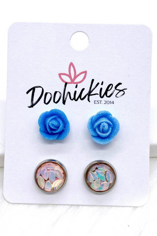 10mm Tiny Glitter Roses & Petal Duos