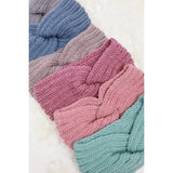 Twisted Ribbed Knit Winter Headwrap: MIX COLOR / ONE