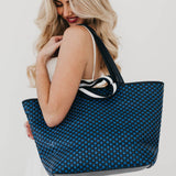 Woven Tiffany Organizer Tote Bag: Black