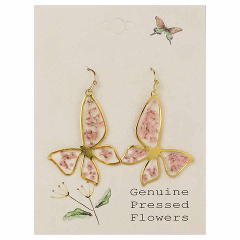 Cottage Butterfly Dried Flower Earrings