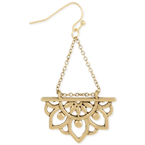 Rising Lotus Gold Dangle Earrings