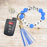 Silicone Beaded Bracelet Keychain - Dog Mom