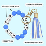 Silicone Beaded Bracelet Keychain (Dog Mom)