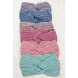 Twisted Ribbed Knit Winter Headwrap: MIX COLOR / ONE