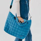 Day Dreamer Quilted Tote Bag: Black