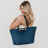 Woven Tiffany Organizer Tote Bag: Black