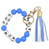 Silicone Beaded Bracelet Keychain (Dog Mom)