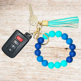 Silicone Beaded Bracelet Keychain - Ocean
