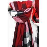 Wool Plaid Cashmere Scarf With Tassel: BLACK / ONE