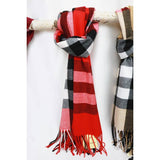 Wool Plaid Cashmere Scarf With Tassel: BLACK / ONE