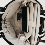 Woven Tiffany Organizer Tote Bag: Black