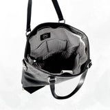 Upper East Side Vegan Leather Backpack & Crossbody Tote Bag (Black)