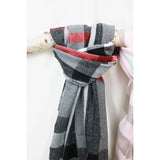 Wool Plaid Cashmere Scarf With Tassel: CAMEL / ONE