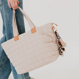 Day Dreamer Quilted Tote Bag: Black