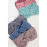 Twisted Ribbed Knit Winter Headwrap: MIX COLOR / ONE