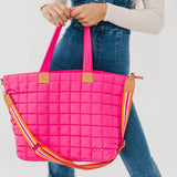Day Dreamer Quilted Tote Bag: Black