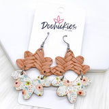 Vintage Peach Braided & Peach Floral Blossom Corkies