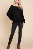 Boat Neck Top (Black)