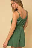 Braided Flowing Shorts Romper (Green)
