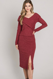Brushed Cozy Rib Wrap Top