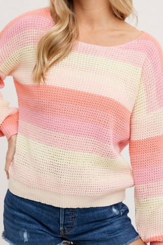 Color Block Pullover (Pink Combo)