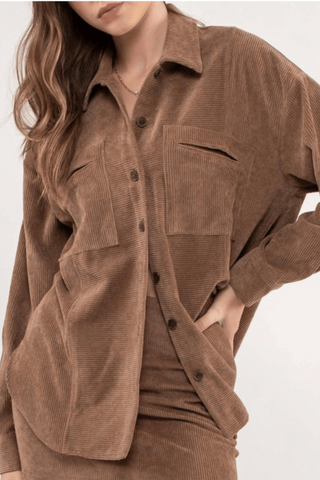 Corduroy Button Up (Brown)