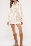 Corduroy Button Up (Ivory)