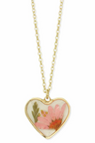 Cottage Floral Heart Dried Flower Necklace