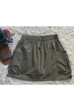 Drawstring Skirt with Lining Shorts (Olive)