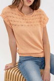 Eyelet Knit Sweater Top