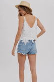 Floral Crochet Lace Top (White)