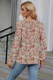 Floral Ruffle Neck Fall Blouse