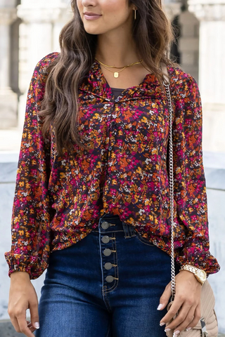 Grace & Lace Autumn Eve Chiffon Top