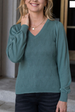 Grace & Lace Molly Pointelle Sweater (Teal)
