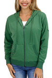 Grace & Lace Signature Soft Zip Up Hoodie (Green)
