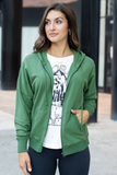 Grace & Lace Signature Soft Zip Up Hoodie (Green)