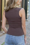 Grace & Lace The Prettiest Neckline Perfect Fit Top (Brown)