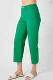 Judy Blue High Waisted Tummy Control Wide Crop (Green)