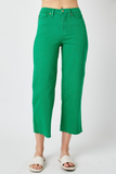 Judy Blue High Waisted Tummy Control Wide Crop (Green)