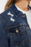 KanCan Distressed Denim Jacket