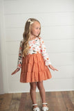 Kids Floral Print Swiss Dot Dress