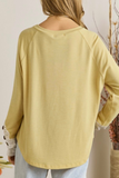 Lace Button Sleeve Top (Yellow)