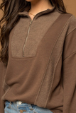Long Sleeve Half Zip (Brown)