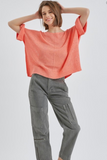 Loose Fit Half Sleeve Top (Burnt Orange)