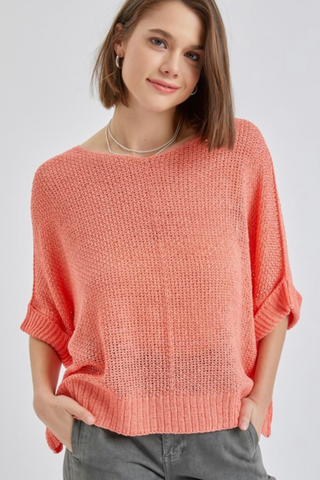 Loose Fit Half Sleeve Top (Burnt Orange)