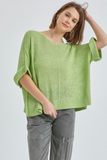 Loose Fit Half Sleeve Top (Lime)